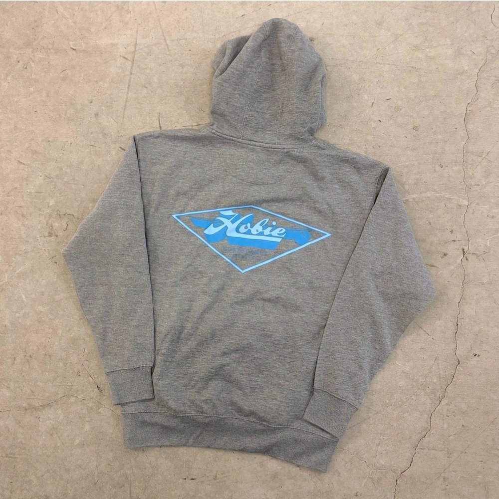 Hobie 1950 Surf Hoodie Heather Gray Blue Graphic Pullover Mens Large